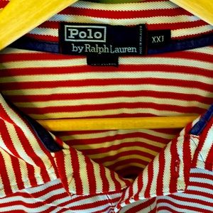 Classic Polo from the 90’s.  Pocket.  Bold stripes.